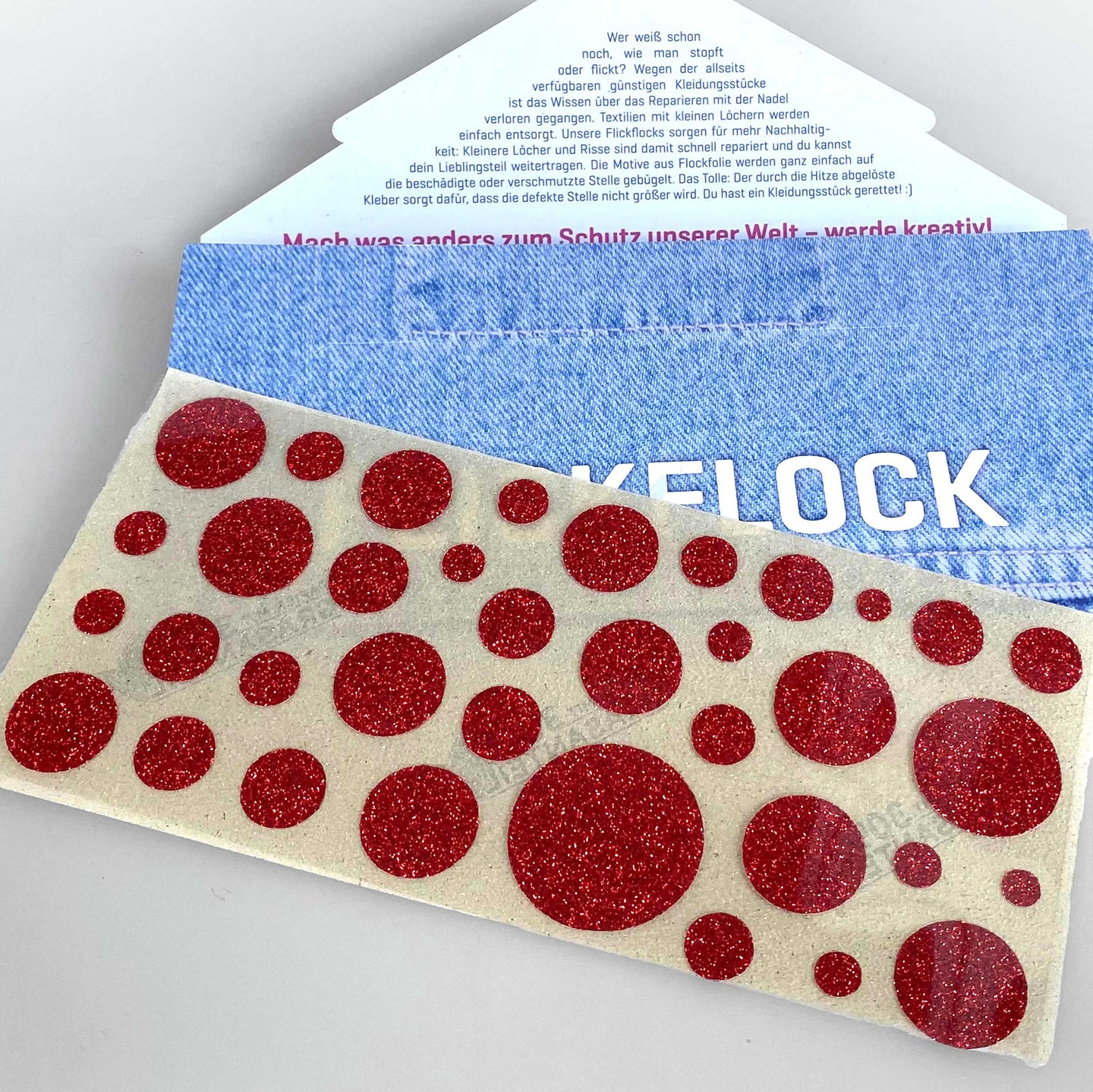 FLICKFLOCK Set, Punkte Glitzer, rot