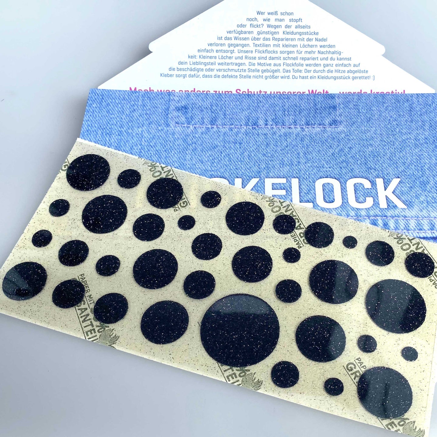 FLICKFLOCK Set, Punkte Glitzer, schwarz