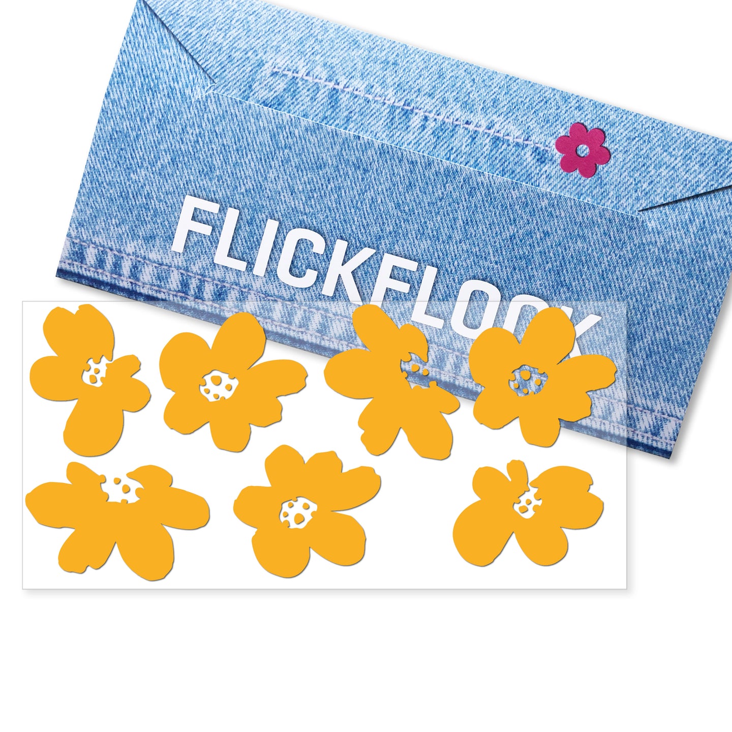 FLICKFLOCK Set, Blumen abstrakt, gelb