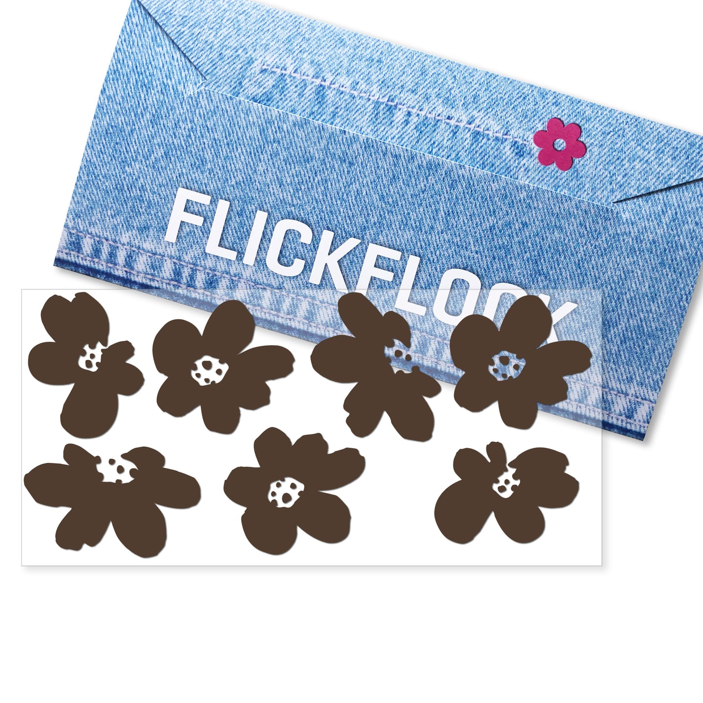 FLICKFLOCK Set, Blumen abstrakt, braun