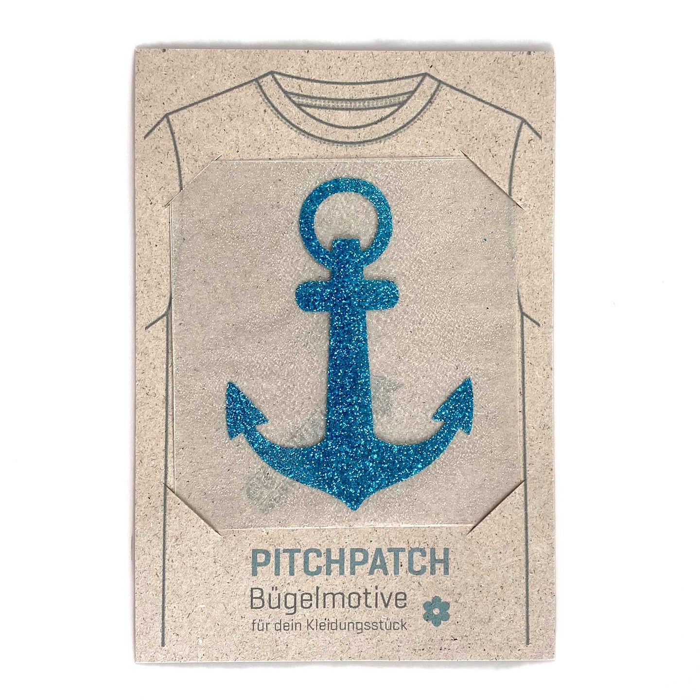 PITCHPATCH Card, Anker blau Glitzer
