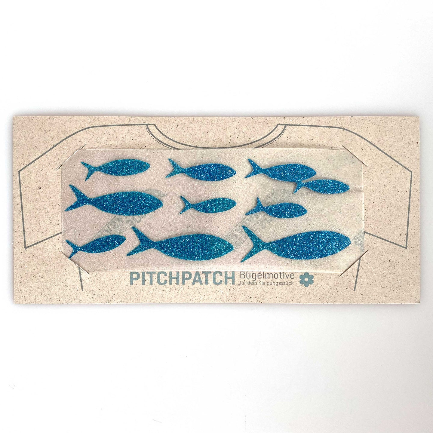 PITCHPATCH Card, Fische blau Glitzer