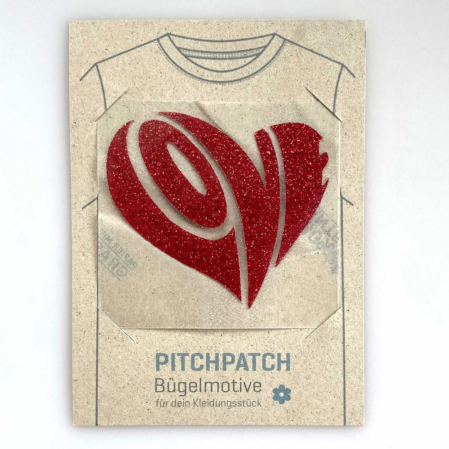 PITCHPATCH Card, Love rot Glitzer