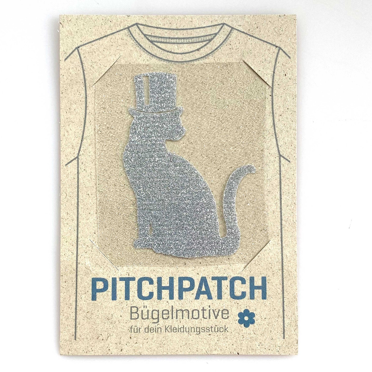PITCHPATCH Card, Katze silber Glitzer