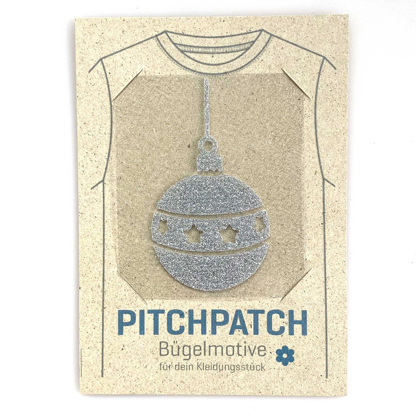PITCHPATCH Card, Kugel silber Glitzer