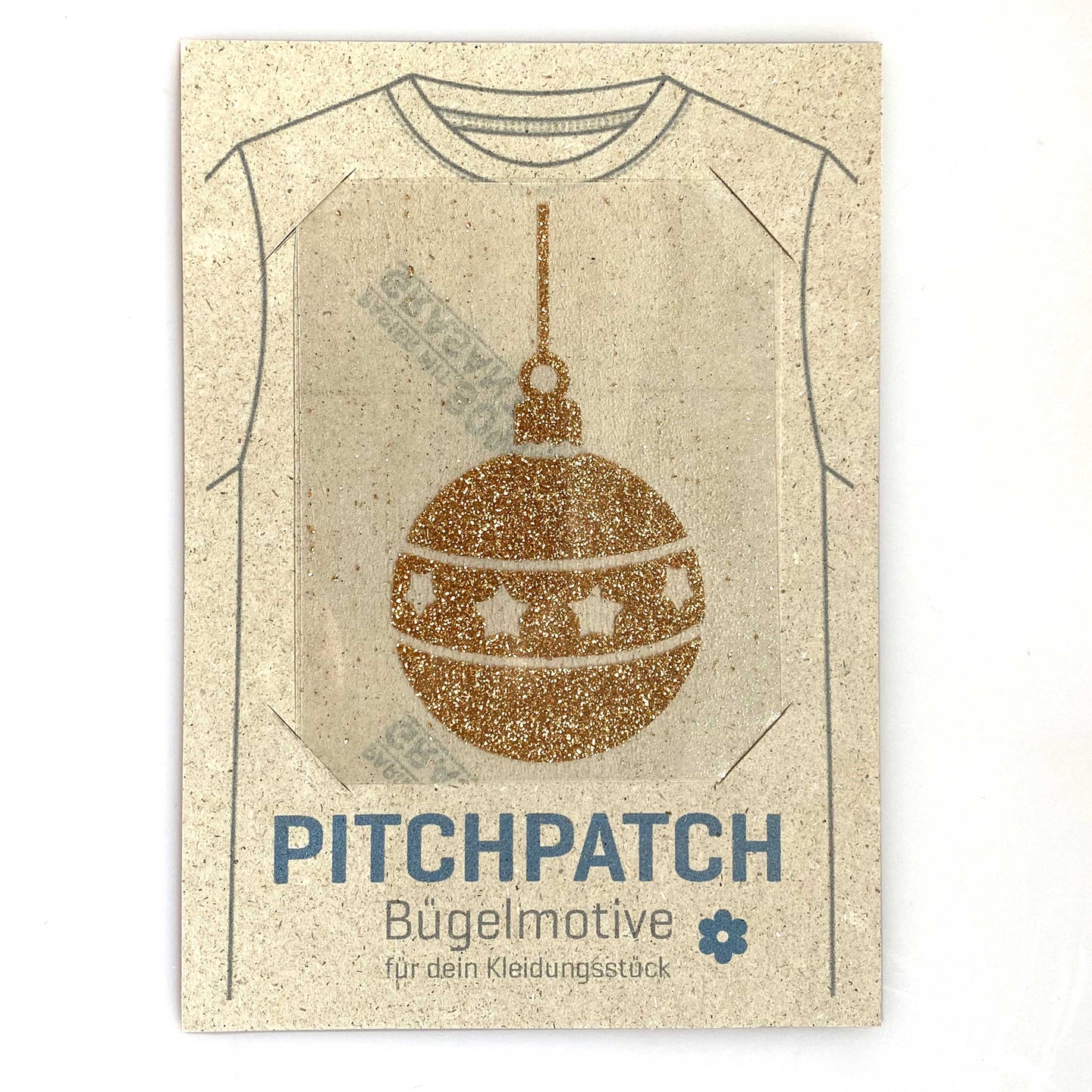PITCHPATCH Card, Kugel, gold Glitzer