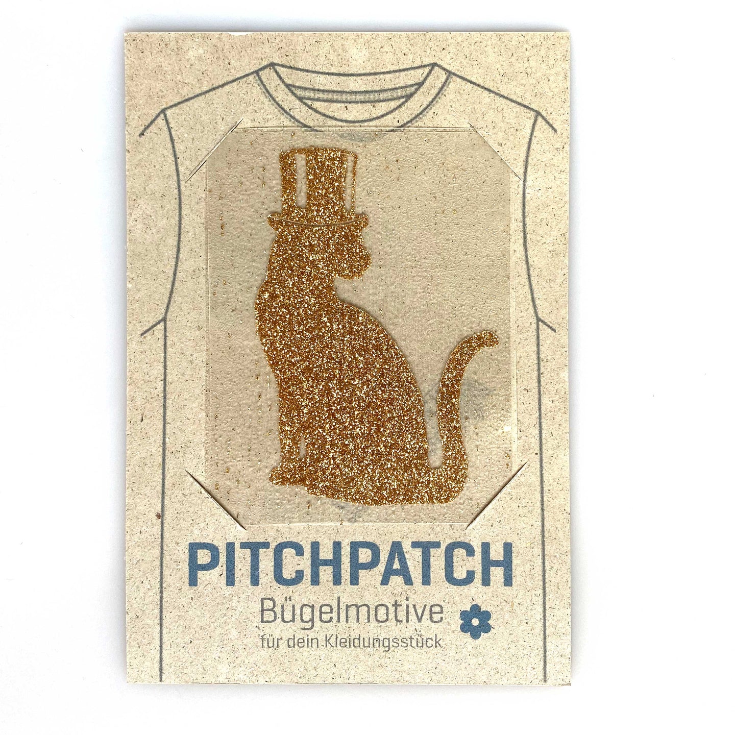 PITCHPATCH Card, Katze, gold Glitzer