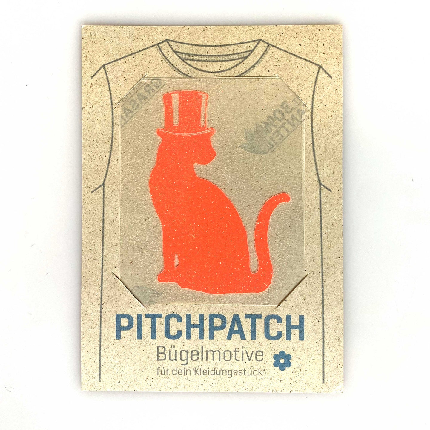 PITCHPATCH Card, Katze, grapefruit Glitzer