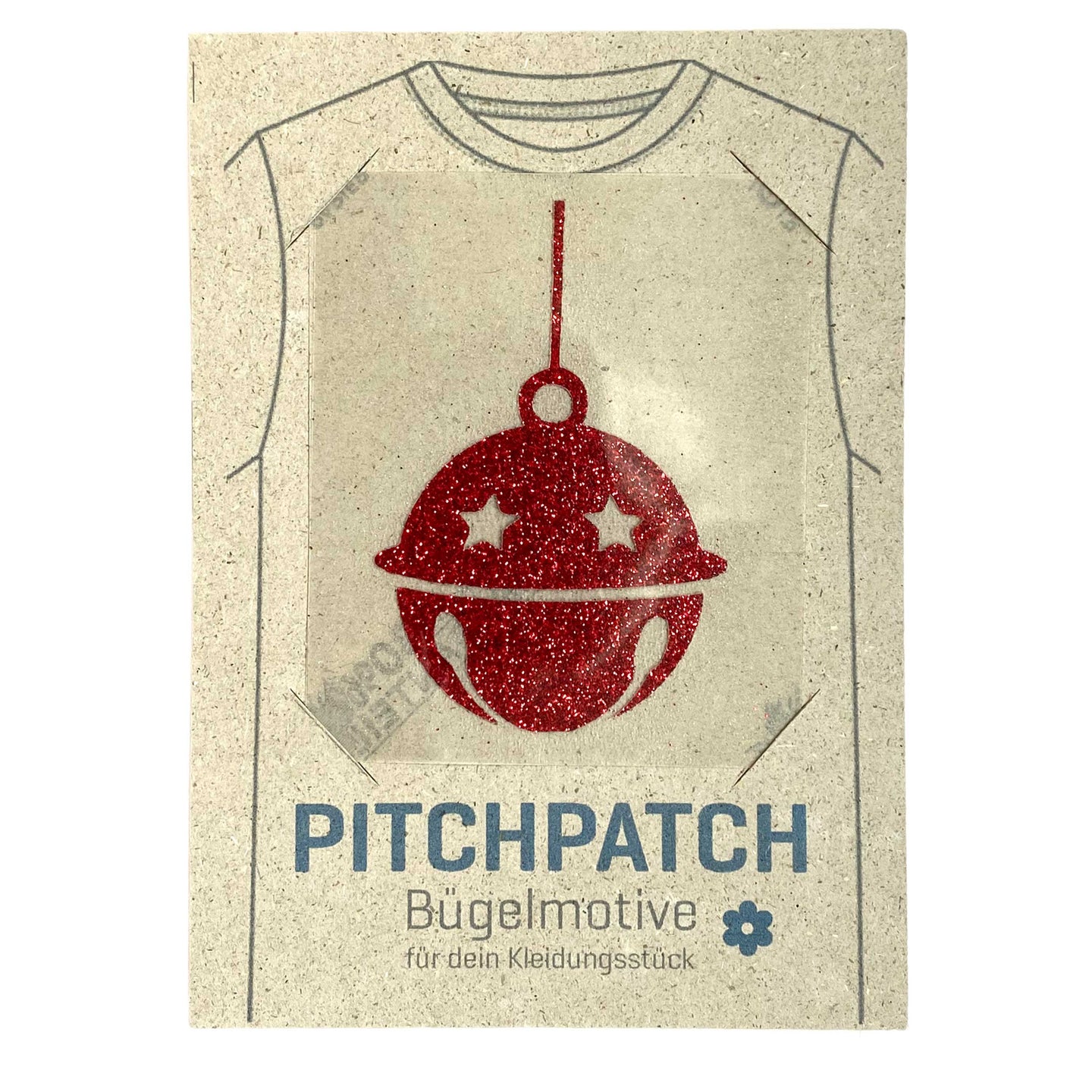 PITCHPATCH Card, Glöckchen, rot Glitzer