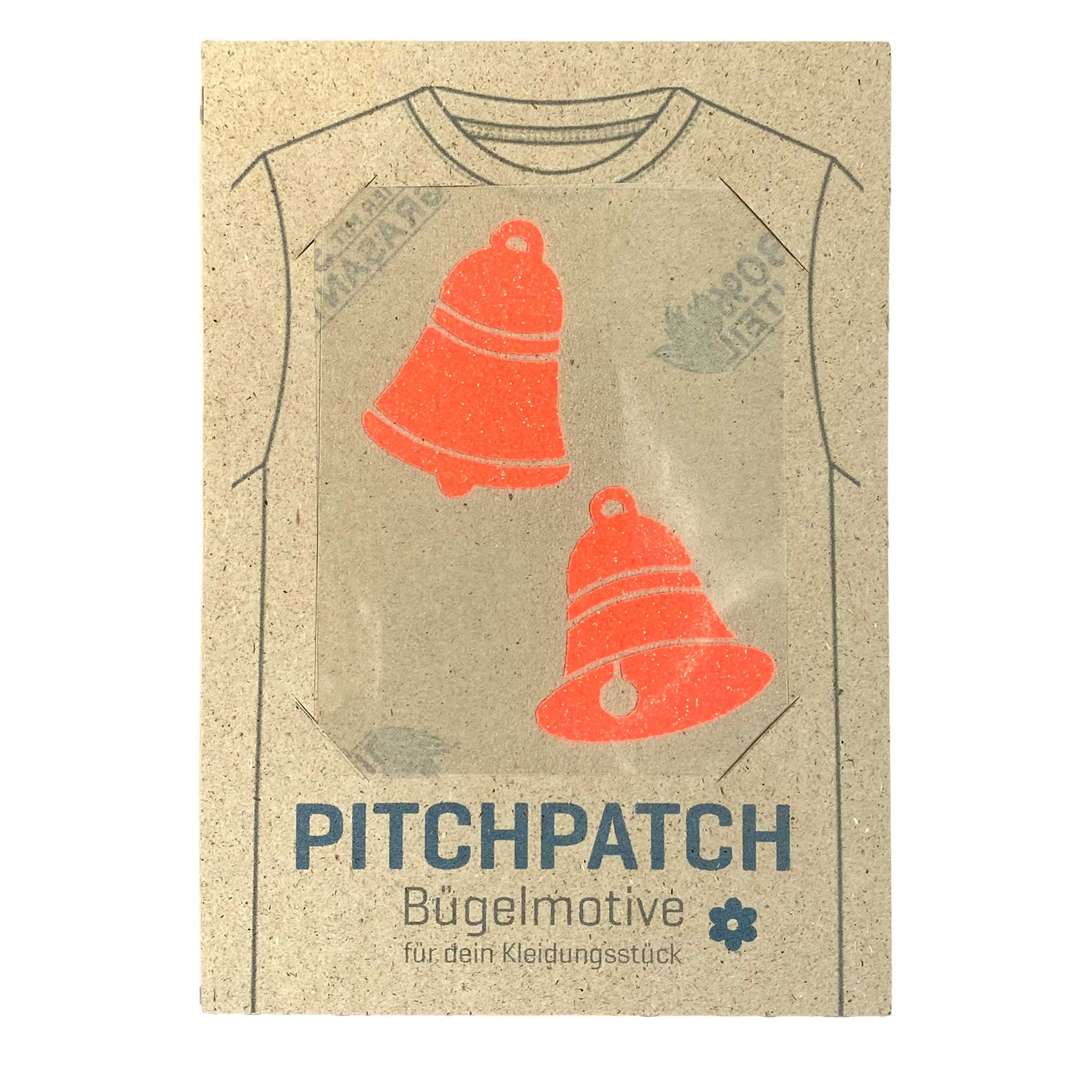 PITCHPATCH Card, Glocken, grapefruit Glitzer