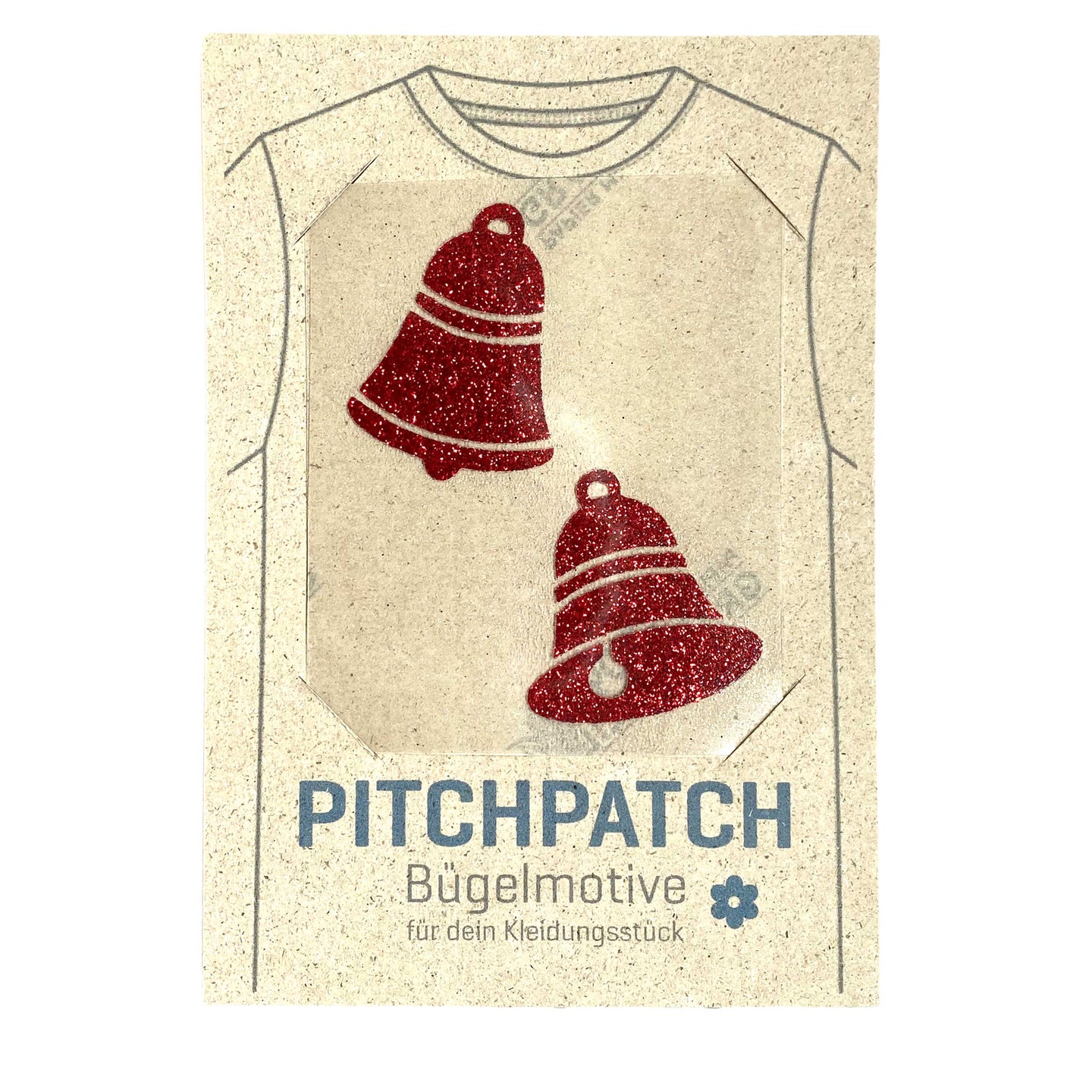 PITCHPATCH Card, Glocken, rot Glitzer