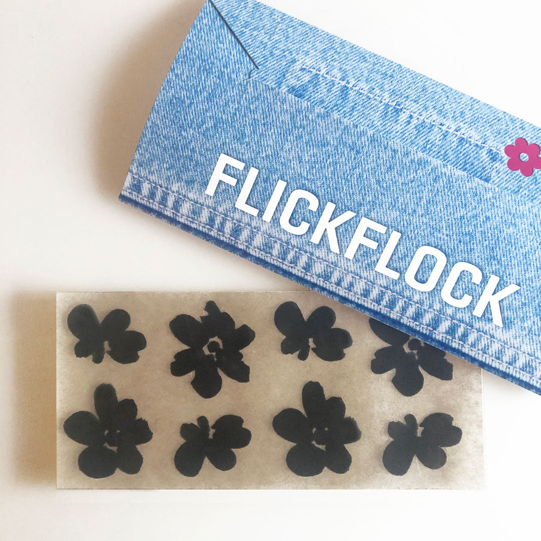 FLICKFLOCK Set, Blumen abstrakt, schwarz